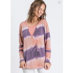 Peach Tie Dye Long Sleeve